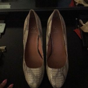 Vince Camuto snake print platform heels
